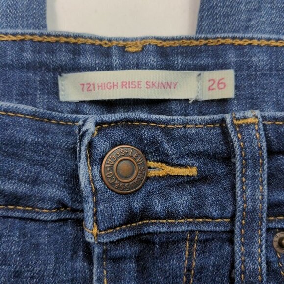 Levi's 721 Women's High Rise Skinny Jeans Size 26 Medium Wash Denim Casual - Picture 5 of 9